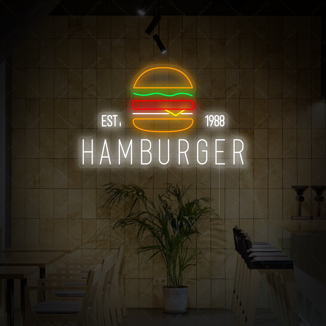 "Logo personnalisé pour hamburger" Enseigne néon