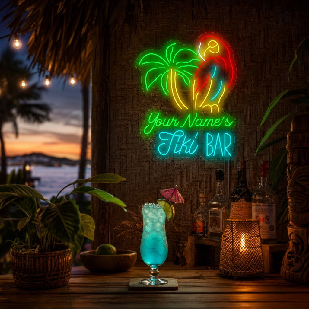 "Custom Tiki Bar" Enseigne néon