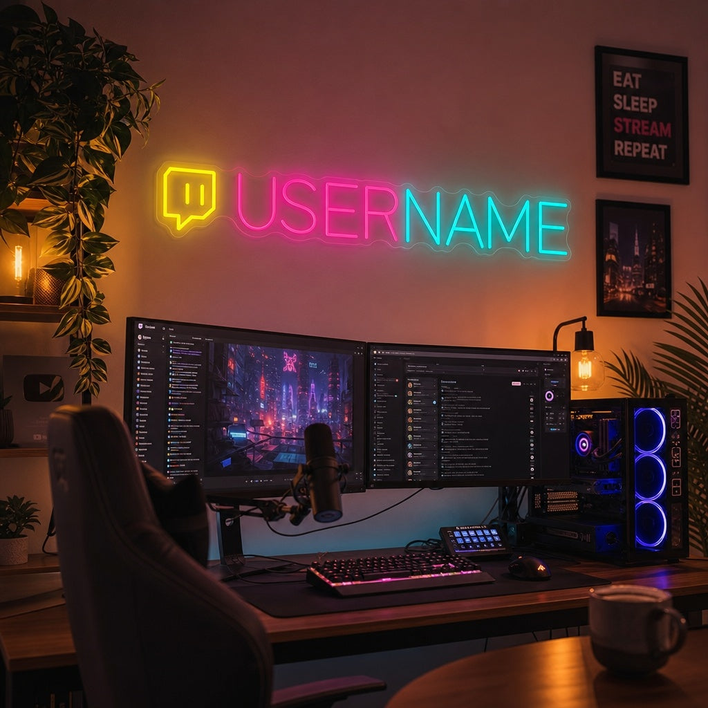 "Logo Twitch personnalisé" Enseigne néon