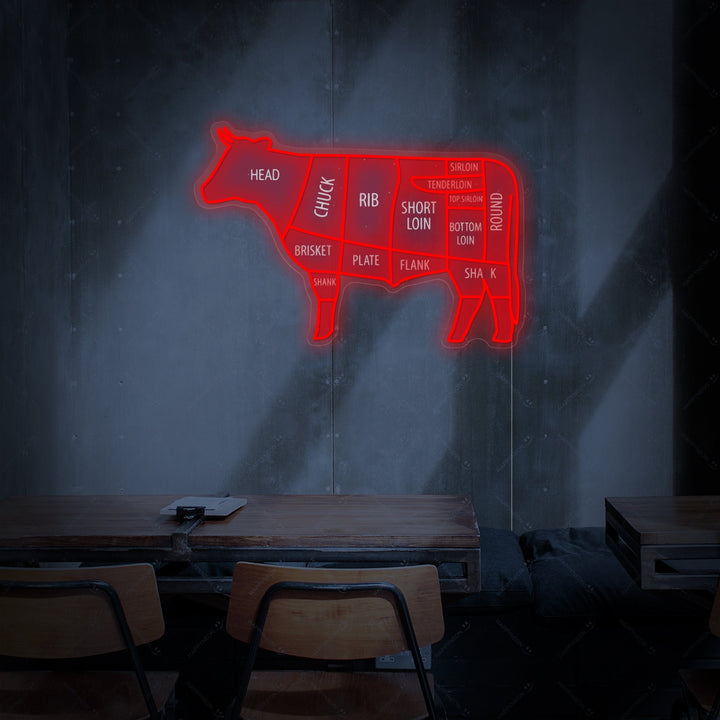 "Coupe de bœuf" Enseigne néon
