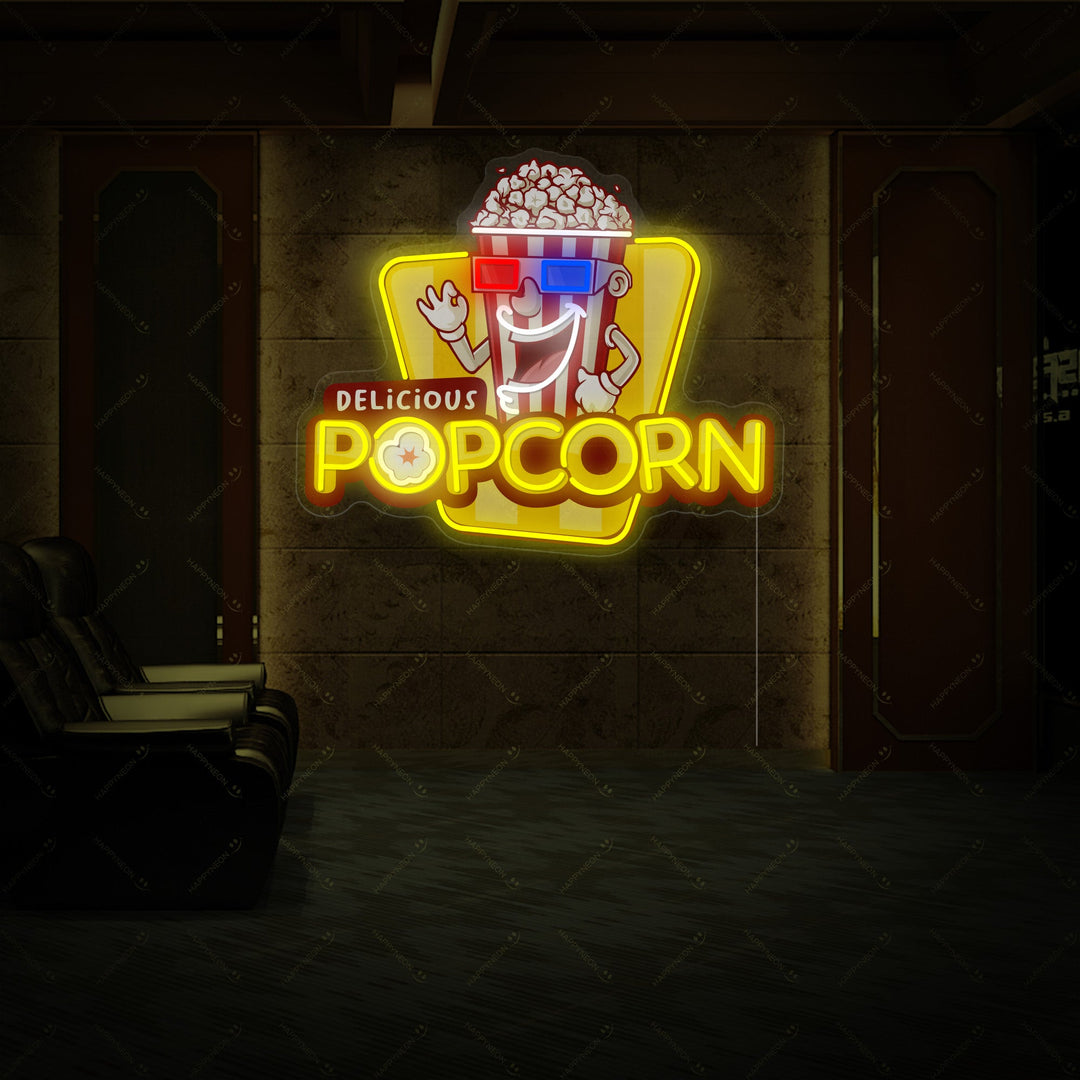 "Delicious Popcorn" Enseigne néon