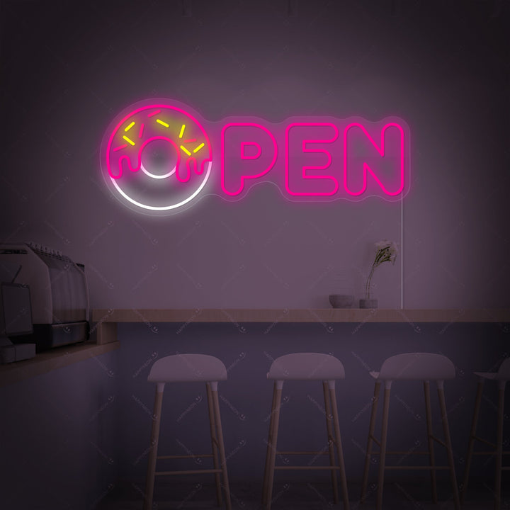 "Donut ouvert" Enseigne néon