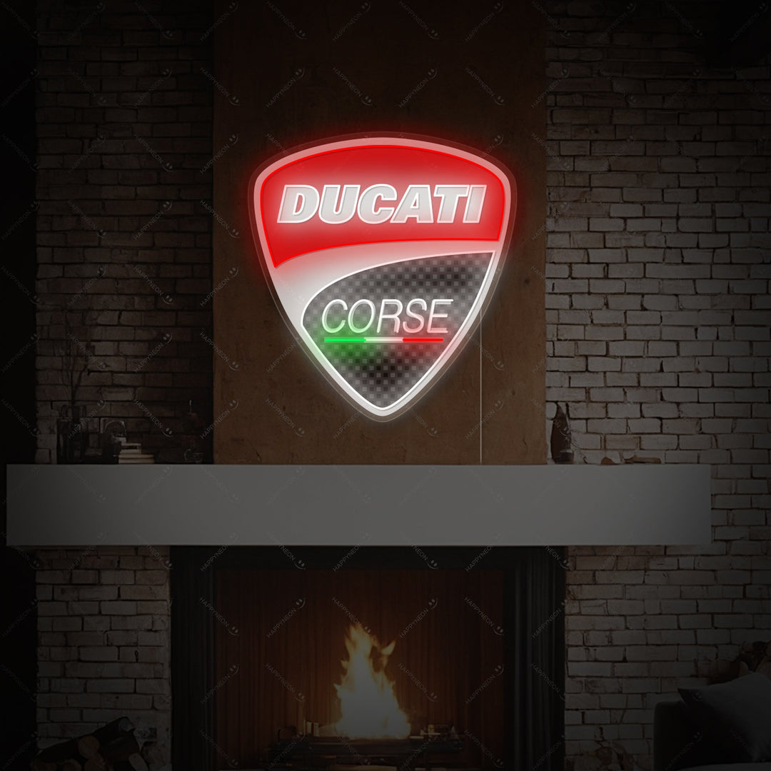 "Moto Ducati Corse" Enseigne néon