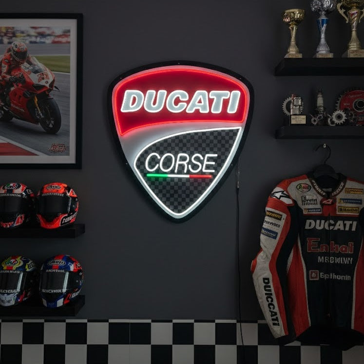 "Moto Ducati Corse" Enseigne néon