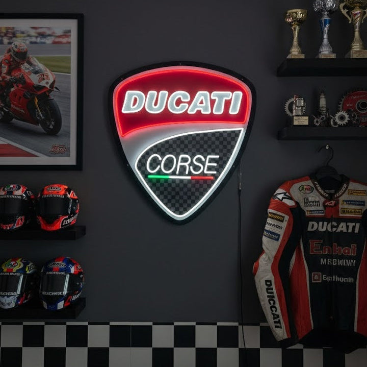 "Moto Ducati Corse" Enseigne néon