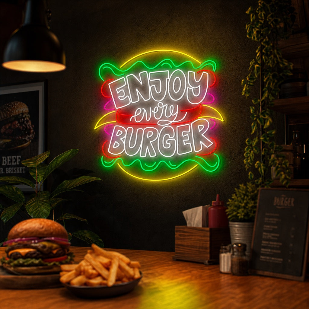 "Enjoy Every Burger" Enseigne néon
