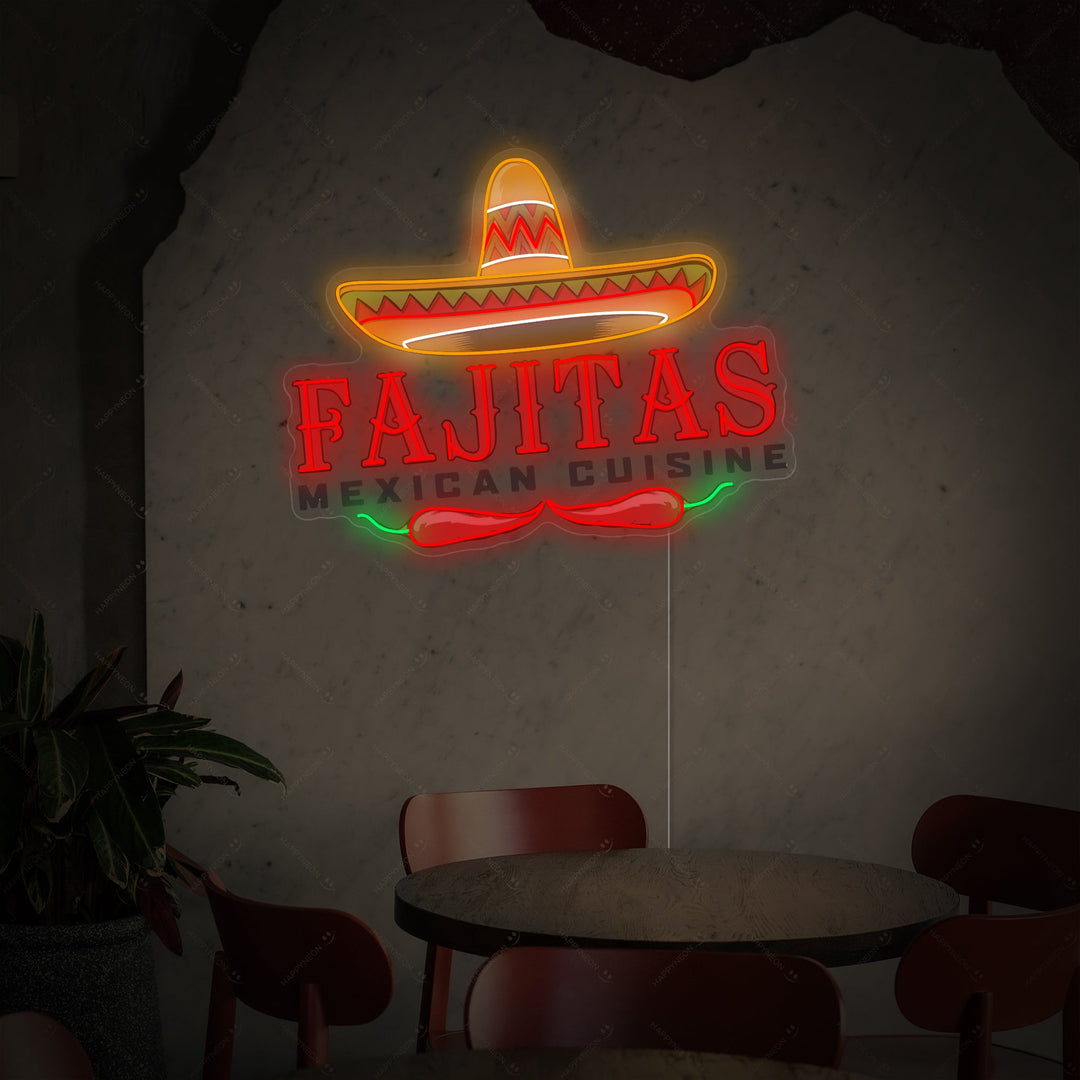 "Fajitas Mexican Cuisine" Enseigne néon