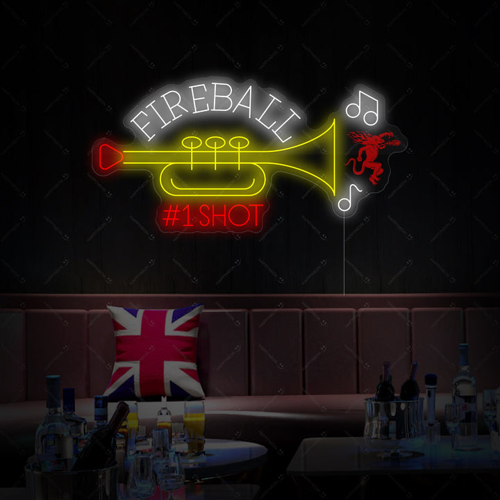 "Fireball #1 Shot Trumpet" Enseigne néon
