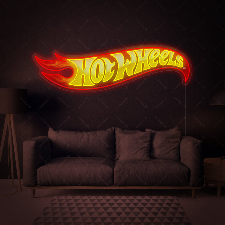 "Logo Hot Wheels" Enseigne néon