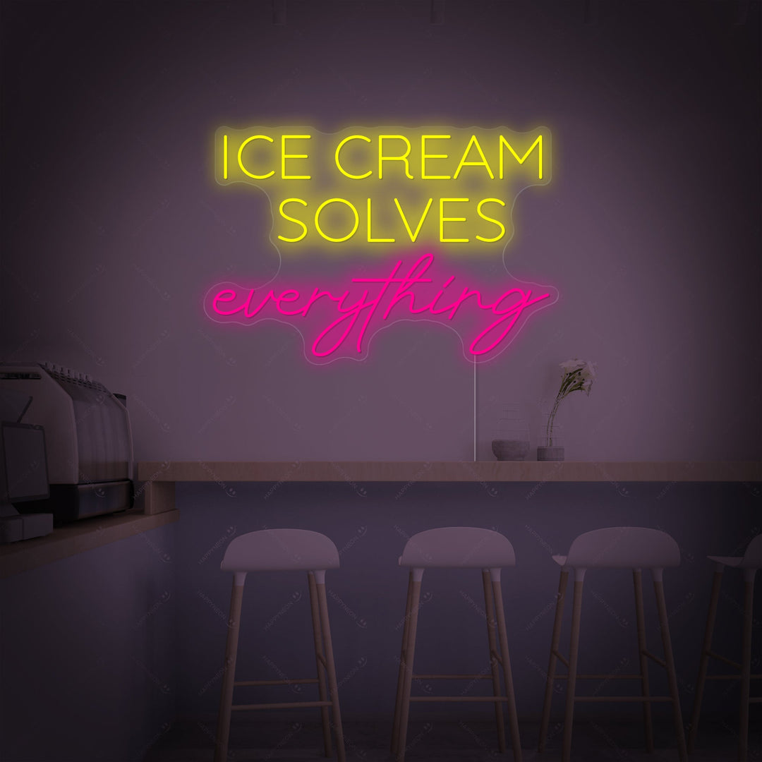 "Ice Cream Solves Everything" Enseigne néon