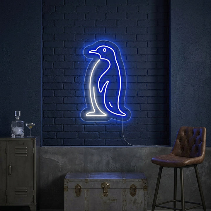 "Manchot Antarctique" Enseigne Lumineuse en Néon