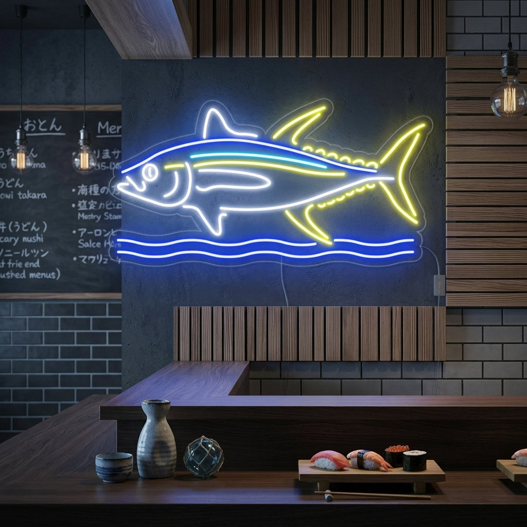 "Gros Poisson" Enseigne Lumineuse en Néon