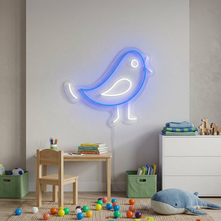 "Oiseau, Chambre D'Enfant" Enseigne Lumineuse en Néon