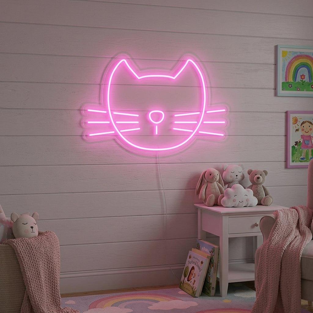 "Mignon chat rose" Lumineuse en Néon