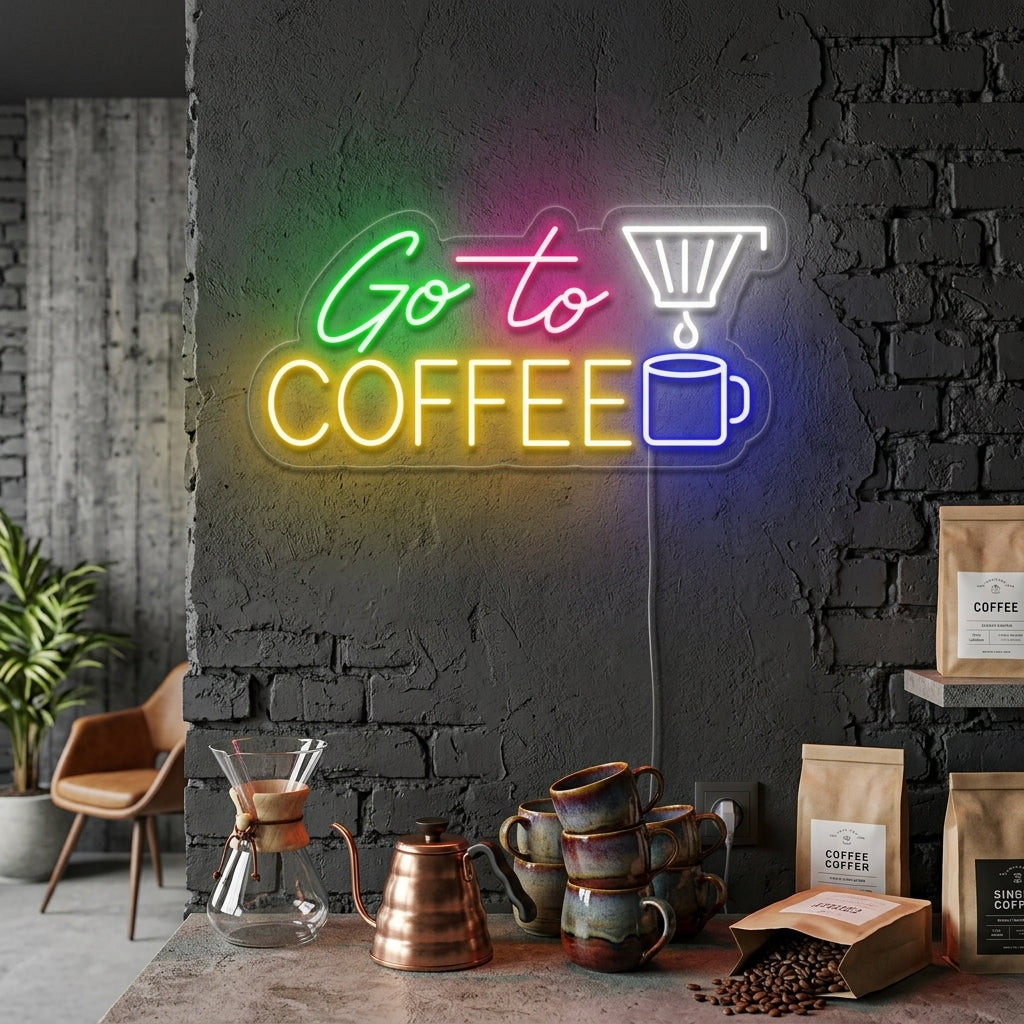 "Go To Coffee" Lumineuse en Néon