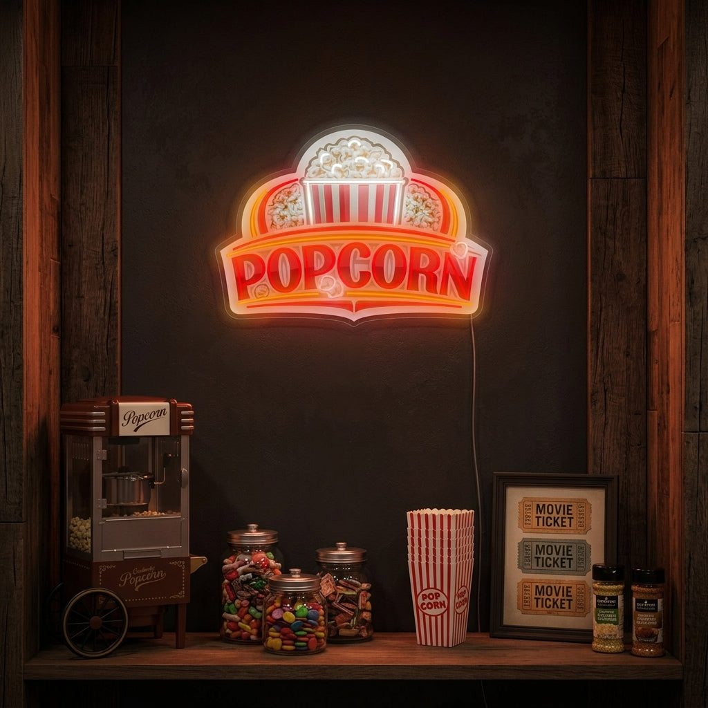 "popcorn" Enseigne néon