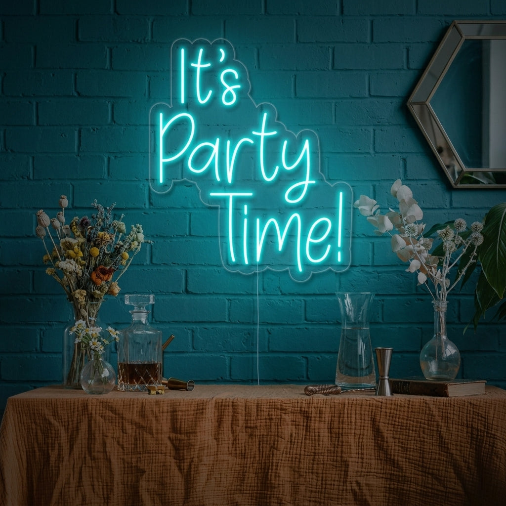 "Its Party Time" Lumineuse en Néon