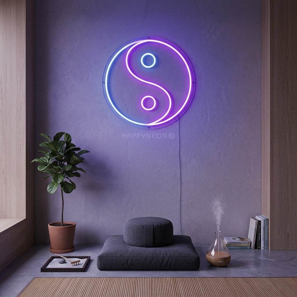 "Élément Chinois Équilibre Yin Yang" Enseigne Lumineuse en Néon