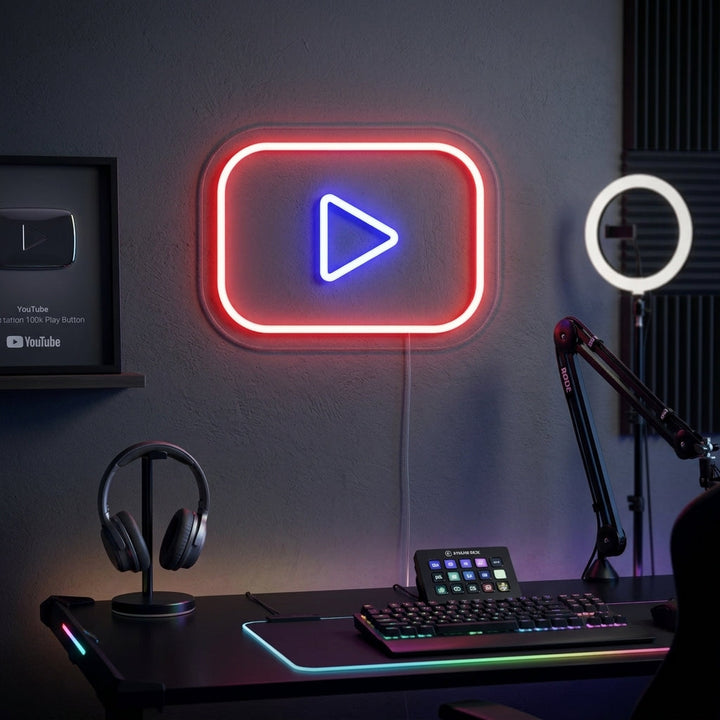 "Logo Youtube" Enseigne Lumineuse en Néon