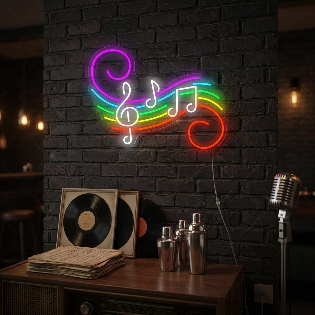 "Notes de musique" Enseigne néon