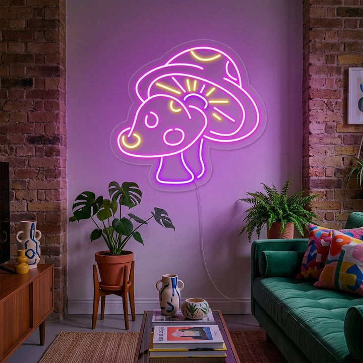 "Champignon" Enseigne Lumineuse en Néon