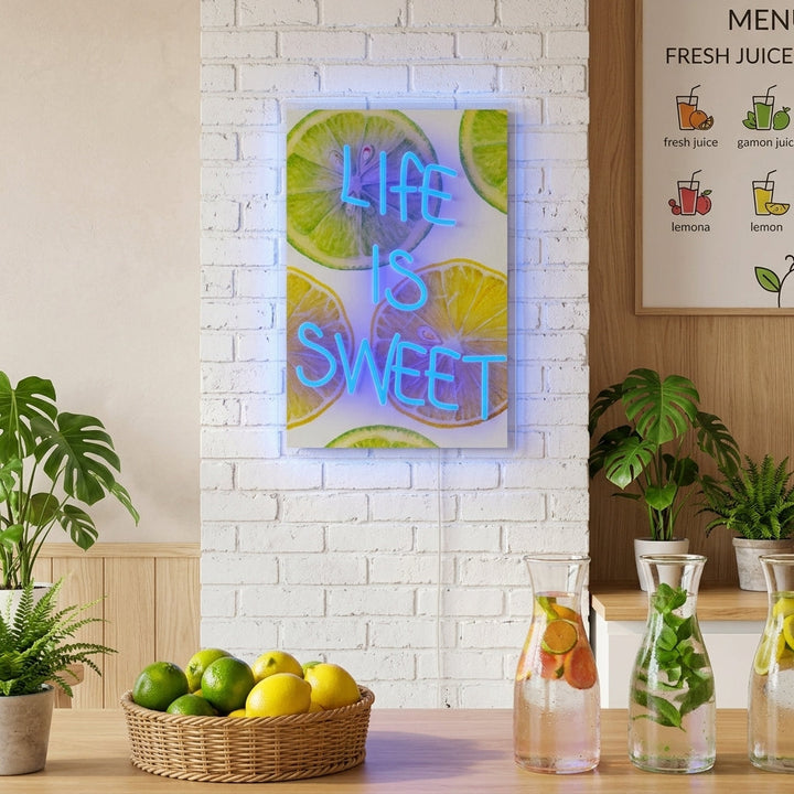 "Life Is Sweet" Enseigne Lumineuse en Néon
