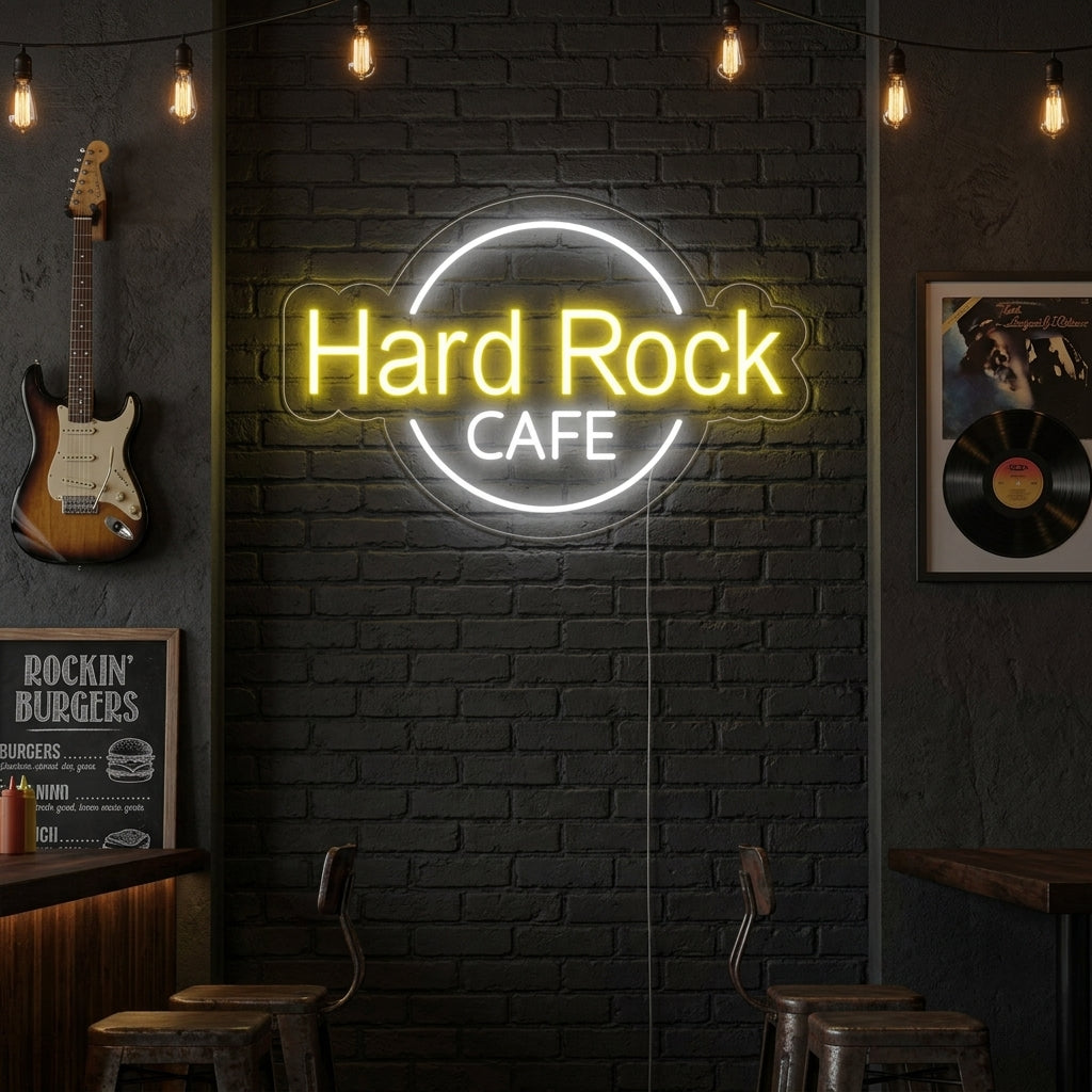 "Hard Rock Cafe" Enseigne Lumineuse en Néon