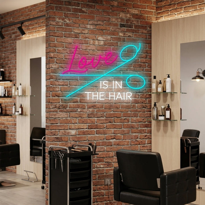"Love Is In The Hair" Enseigne néon