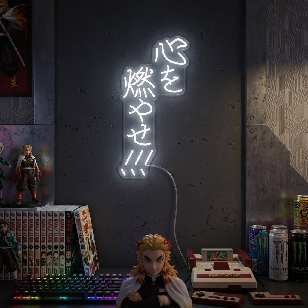 "Burn Your Heart Anime" Enseigne Lumineuse en Néon