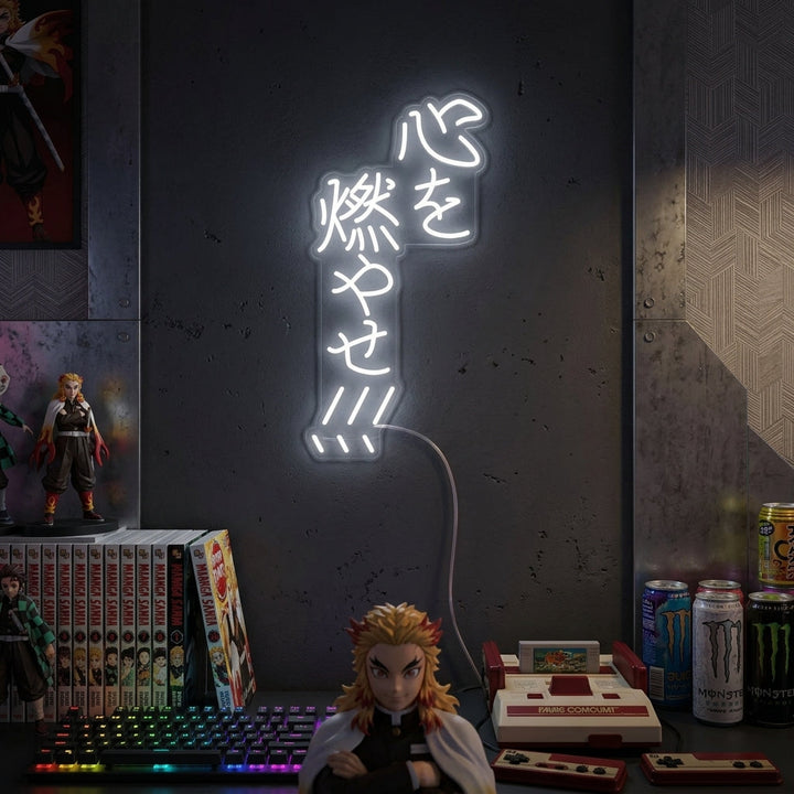 "Burn Your Heart Anime" Enseigne Lumineuse en Néon