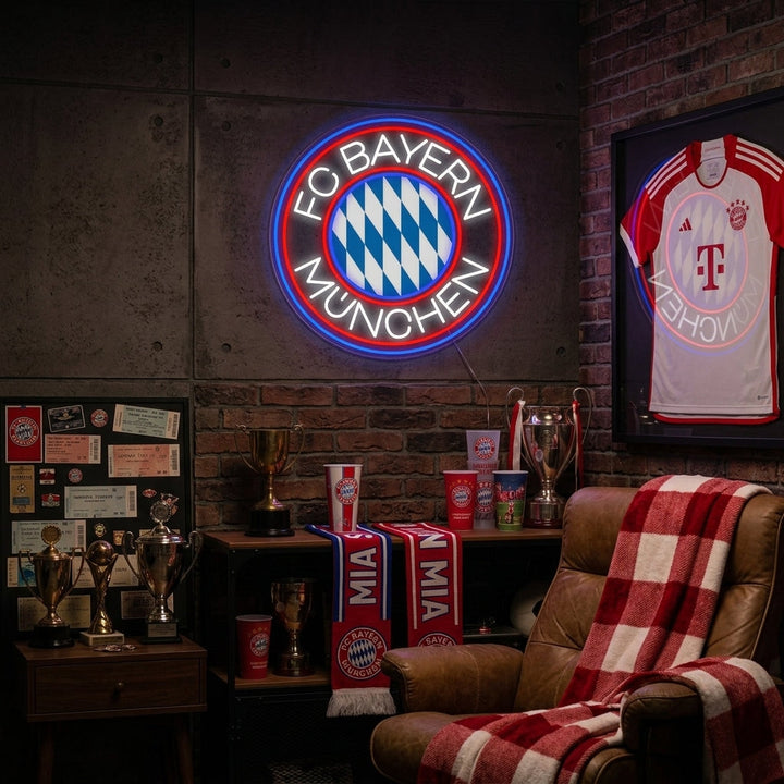 "FCBM Football" Enseigne Lumineuse en Néon