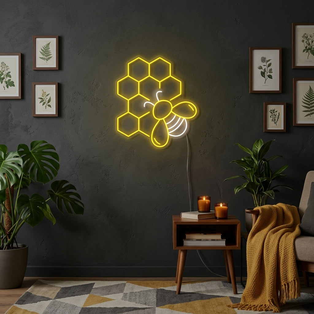 "Rayon De Miel" Enseigne Lumineuse en Néon