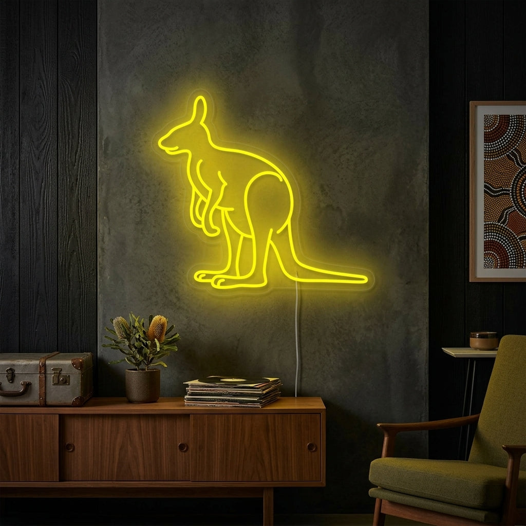 "Kangourou Australien" Enseigne Lumineuse en Néon
