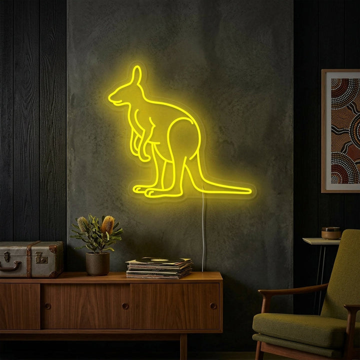 "Kangourou Australien" Enseigne Lumineuse en Néon
