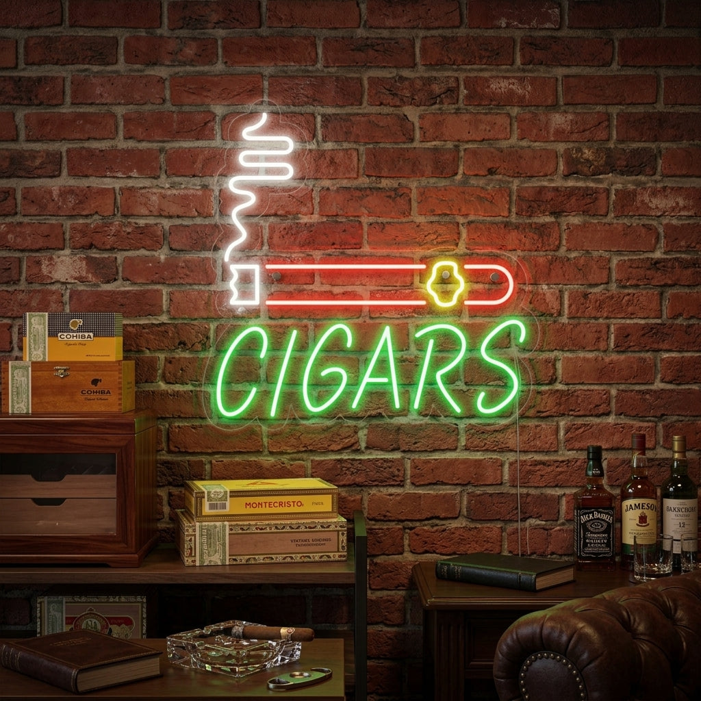"Cigars, magasin de cigares" Lumineuse en Néon