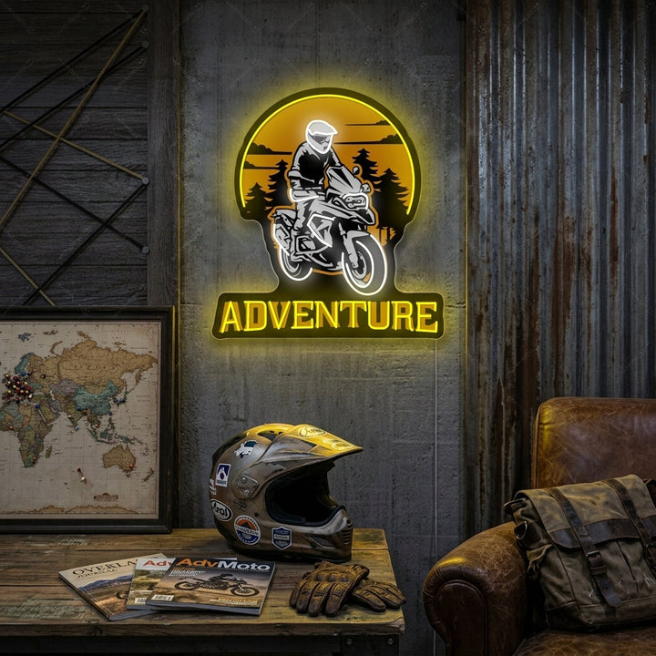 "Motard équitation aventure moto" Enseigne néon