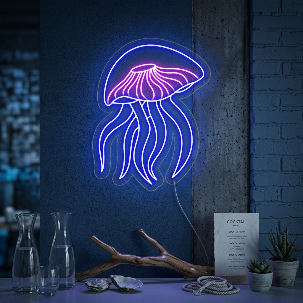 "Méduse" Enseigne Lumineuse en Néon