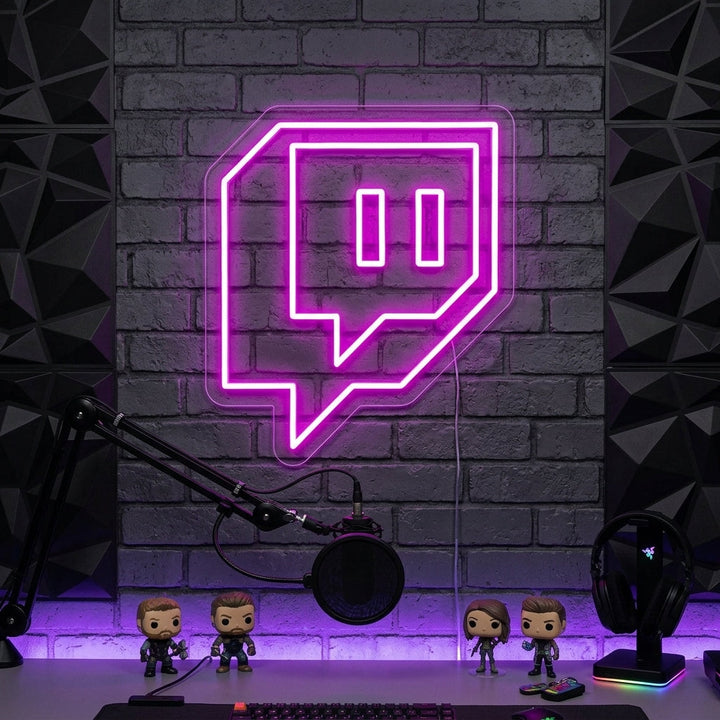 "Twitch Logo, Décoration De Jeu" Enseigne Lumineuse en Néon