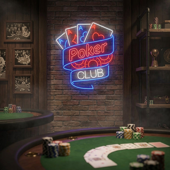 "Poker Club" Enseigne néon