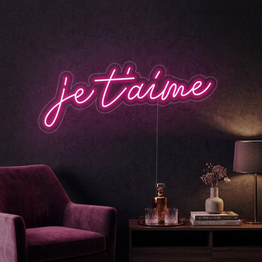 "Je Taime" Enseigne Lumineuse en Néon