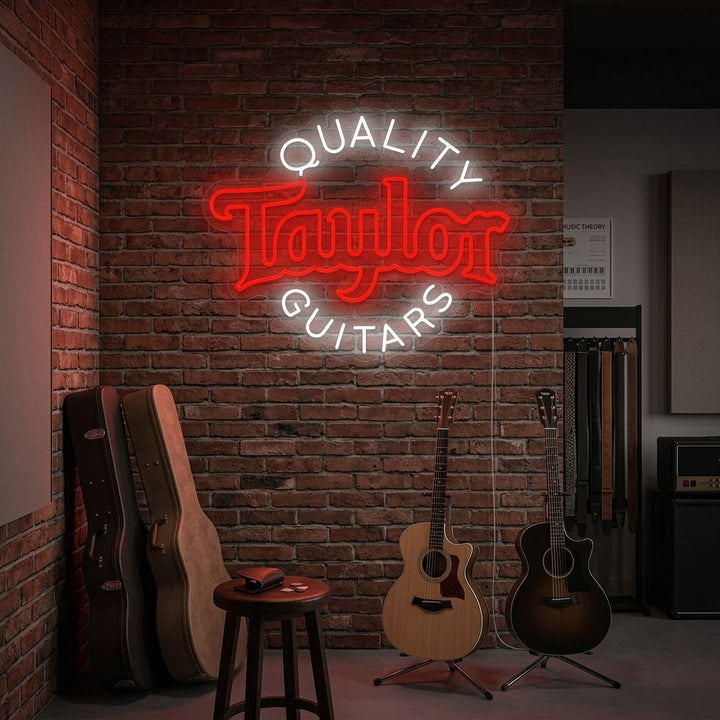 "Quality Taylor Guitars" Enseigne néon