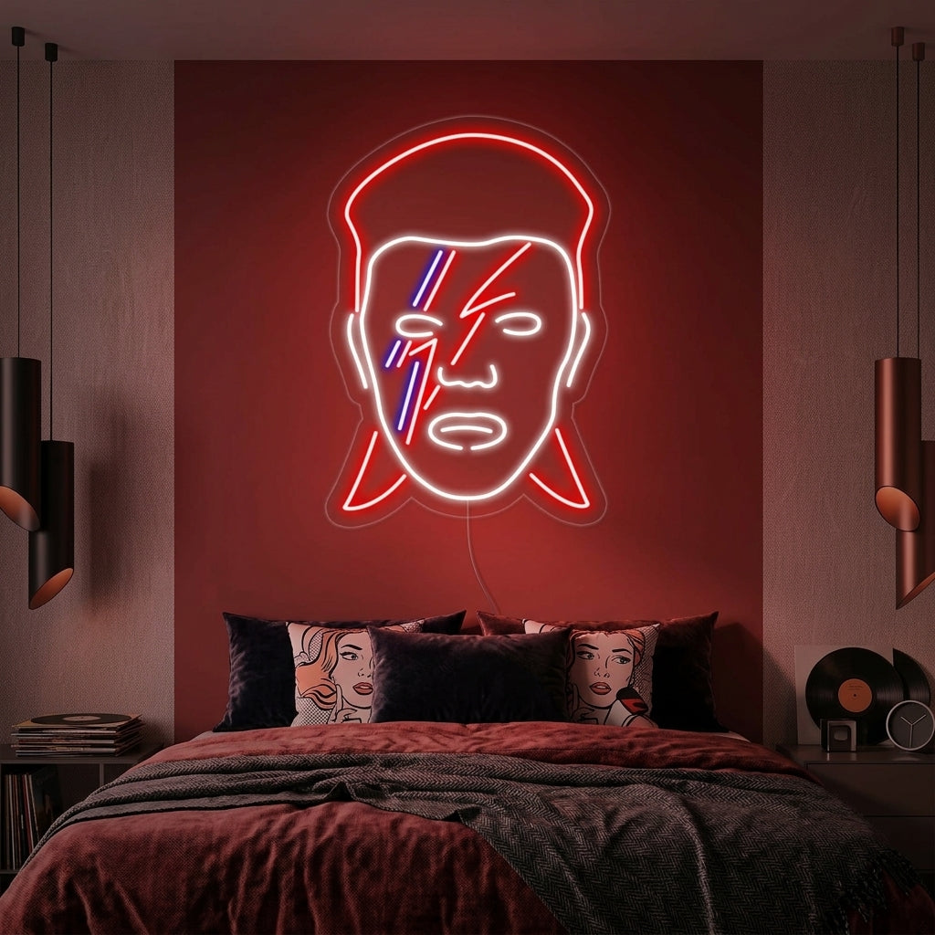 "David Bowie" Enseigne Lumineuse en Néon