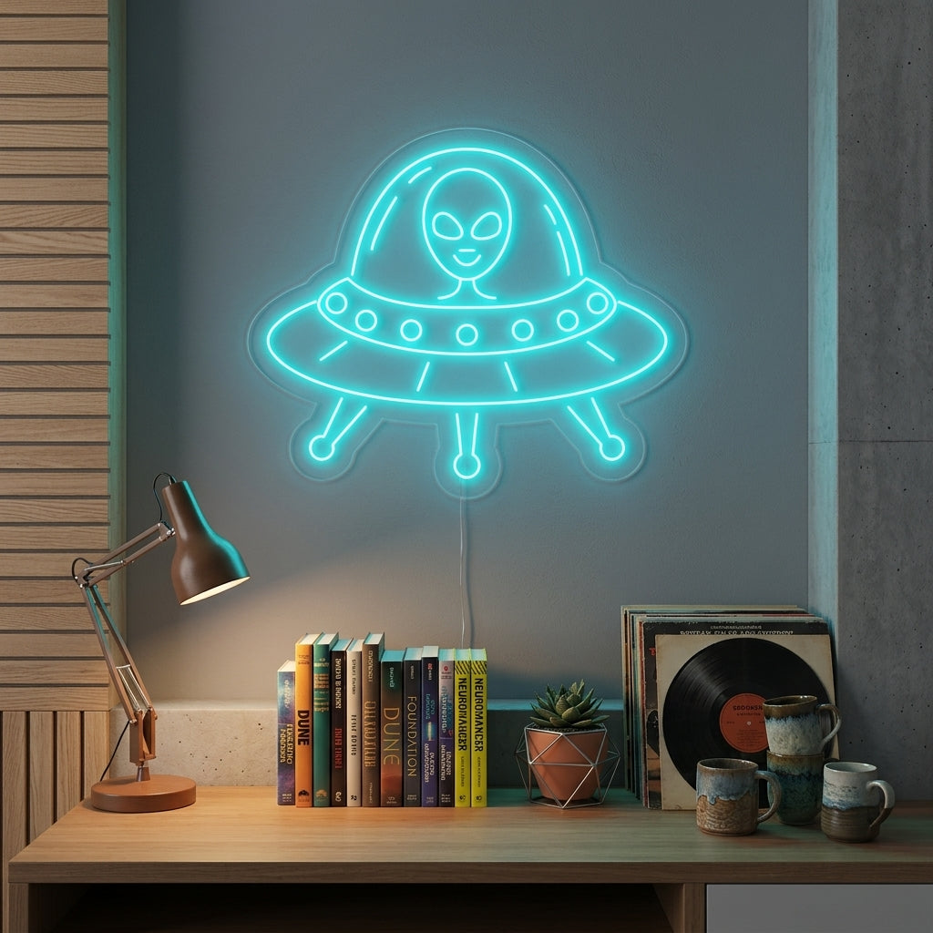 "Alien UFO" Enseigne Lumineuse en Néon