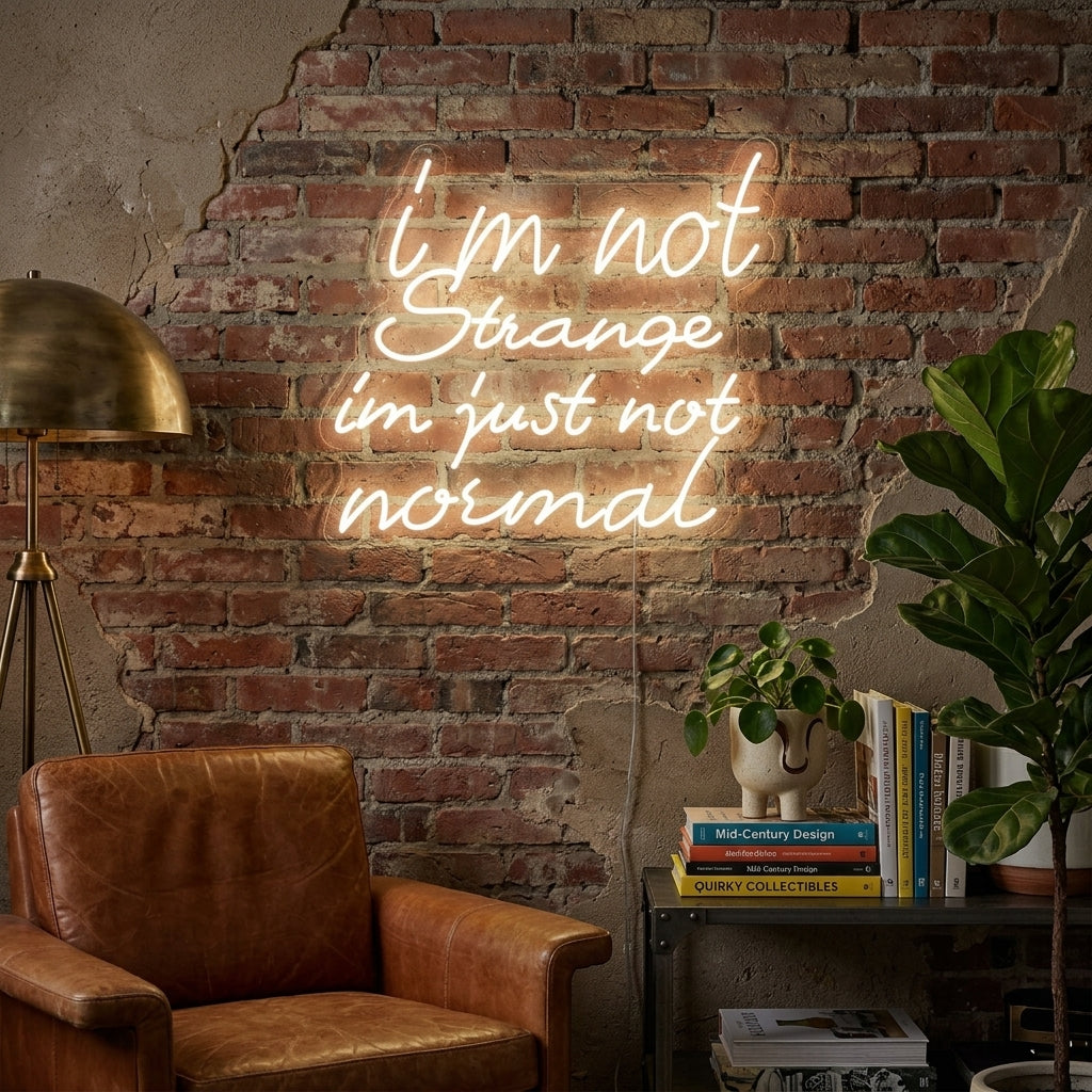 "I Am Not Strange I Am Just Not Normal" Enseigne Lumineuse en Néon