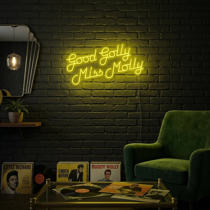 "Musique Rock Good Golly Miss Molly" Enseigne Lumineuse en Néon