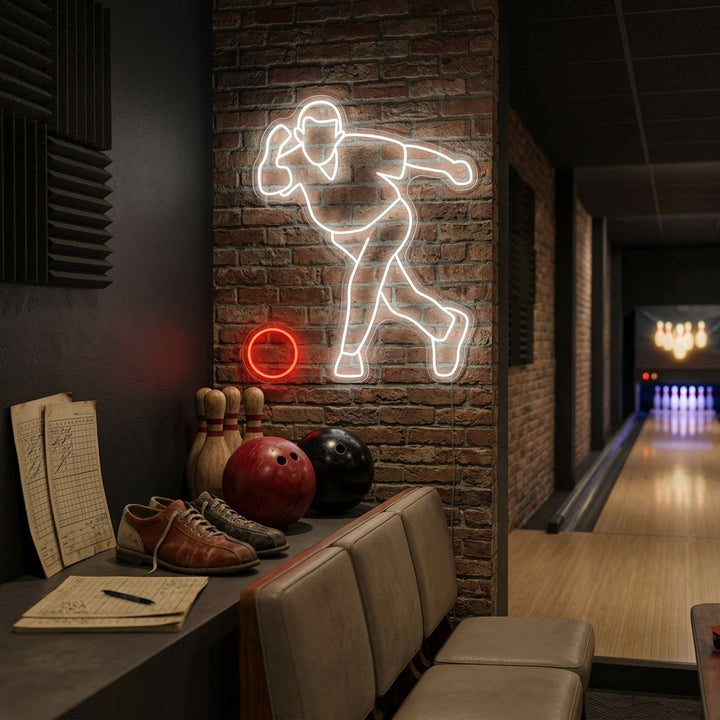 "Lancer de bowling" Enseigne néon
