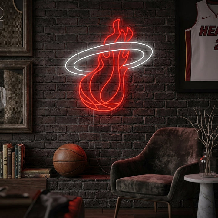 "Logo de l'équipe de basket-ball de Miami " Enseigne néon