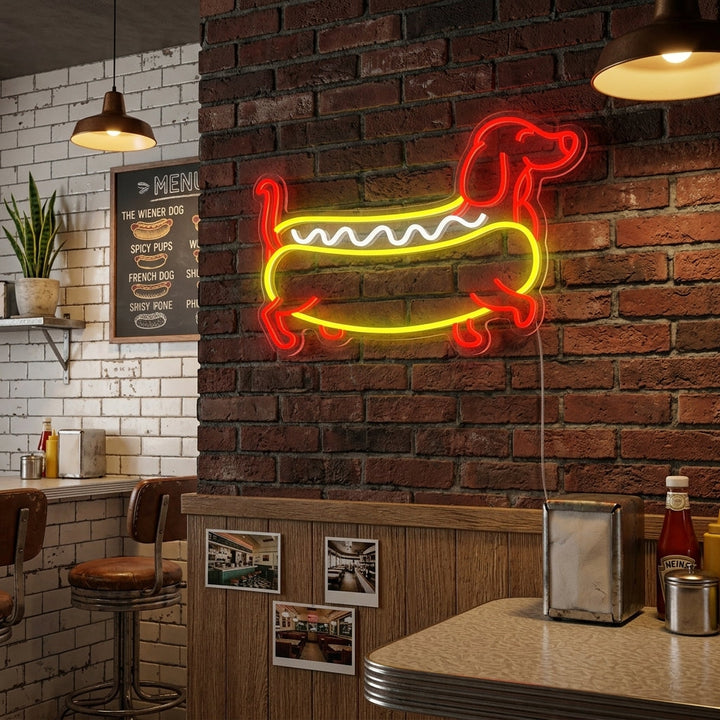 "Teckel Hotdog" Enseigne néon