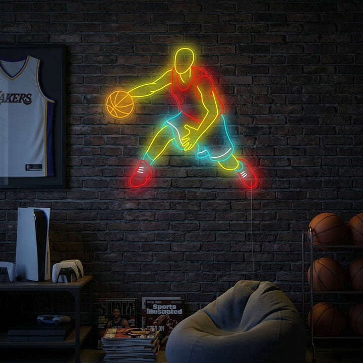 "Joueur de basket-ball" Enseigne néon