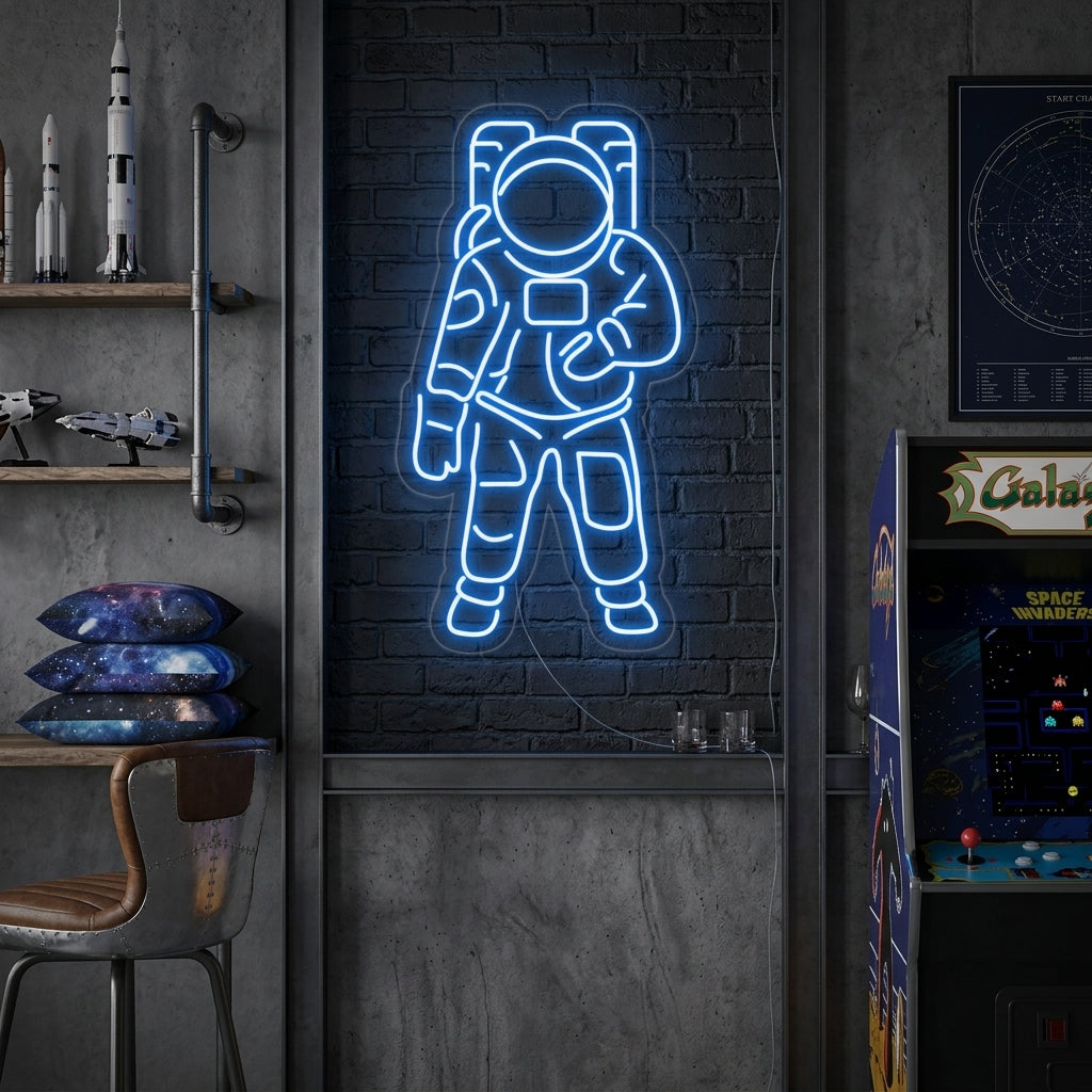 "Astronaute" Enseigne Lumineuse en Néon